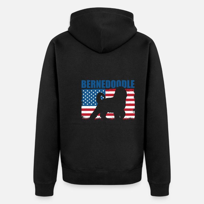 Bernedoodle Hund - Unisex Premium Bio Zip Hoodie - Schwarz