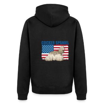 Cocker Spaniel - Veste à capuche bio Premium Unisexe - noir - Dos - Nico (187cm)