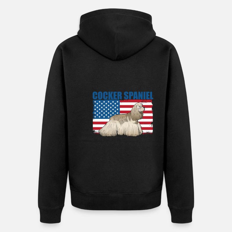 Cocker Spaniel - Unisex Premium Bio Zip Hoodie - Schwarz