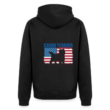 Cairn Terrier - Unisex Premium Bio Zip Hoodie - Schwarz - Hinten - Nico (187cm)