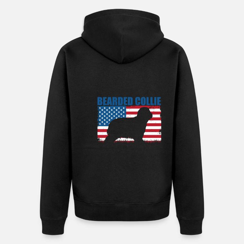 Collie barbu - Veste à capuche bio Premium Unisexe - noir
