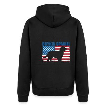 Boykin Spaniel - Unisex Premium Organic Zip Hoodie - black - Back - Nico (187cm)