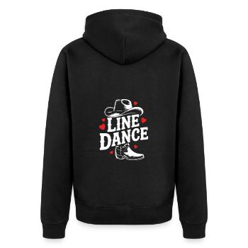 La danse en ligne : mon hobby - ma passion - mon truc - Veste à capuche bio Premium Unisexe - noir - Dos - Nico (187cm)