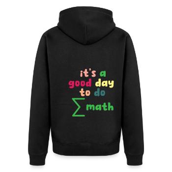 Math Teacher it's a good day to do math - Unisex Premium Bio Zip Hoodie - Schwarz - Hinten - Nico (187cm)