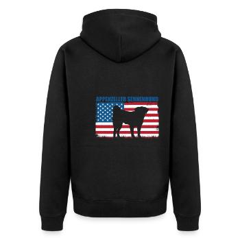 Appenzeller Sennenhund - Unisex Premium Bio Zip Hoodie - Schwarz - Hinten - Nico (187cm)