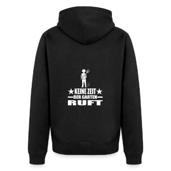 Garten - Unisex Premium Bio Zip Hoodie - Schwarz - Hinten - Nico (187cm)