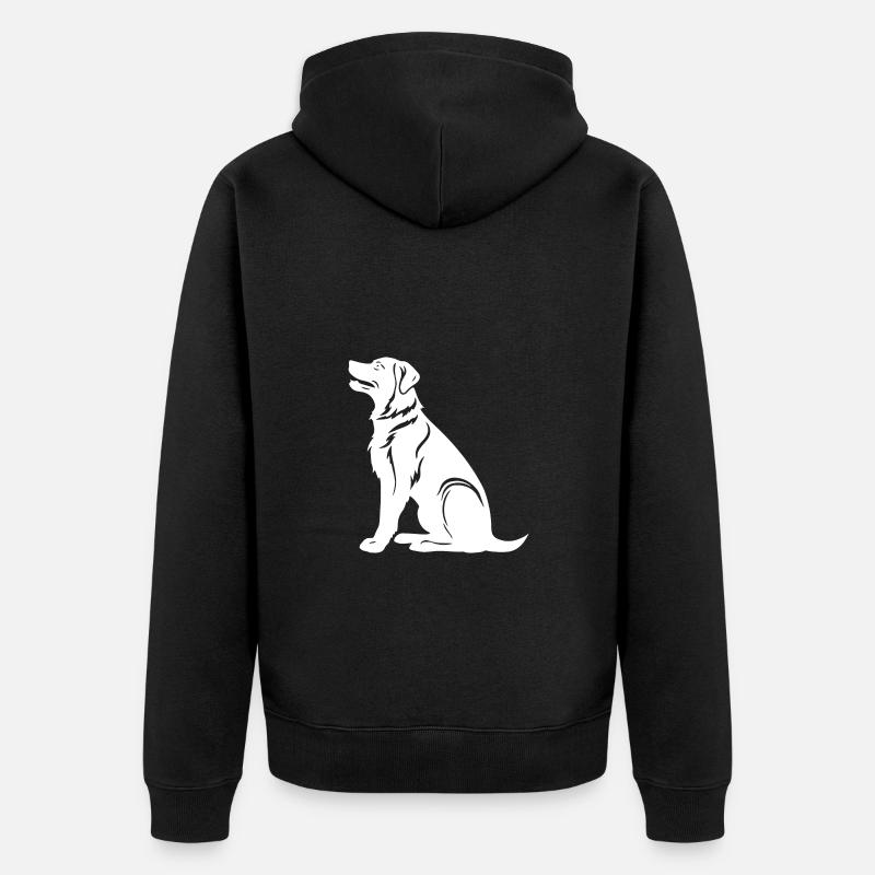 Samojede Hund Silhouette - Unisex Premium Bio Zip Hoodie - Schwarz