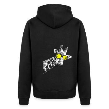 Giraffe Sonnenbrille Party Musik Giraffenliebe Gir - Unisex Premium Bio Zip Hoodie - Schwarz - Hinten - Nico (187cm)