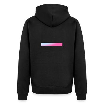 Barres Dégradé Bleu & Rose - Veste à capuche bio Premium Unisexe - noir - Dos - Nico (187cm)