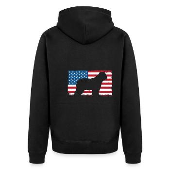 Briard - Berger de Brie - Briarden - Unisex Premium Bio Zip Hoodie - Schwarz - Hinten - Nico (187cm)