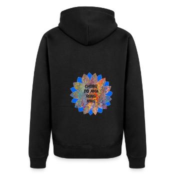 chung do ama rung ning e 49 - Unisex Premium Bio Zip Hoodie - Schwarz - Hinten - Nico (187cm)