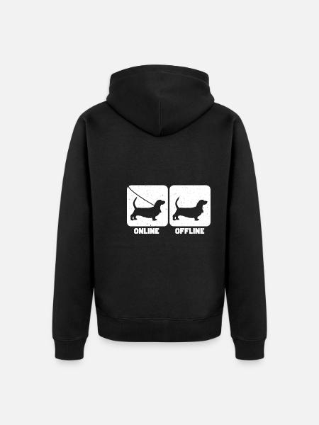 Basset Hound - Unisex Premium Organic Zip Hoodie - black