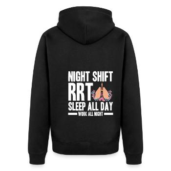 Atemtherapeut Geschenke | Atemtherapeuten Arzt - Unisex Premium Bio Zip Hoodie - Schwarz - Hinten - Nico (187cm)