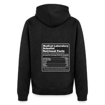 Medizinische Laboranten | Labor Chemie Geschenke - Unisex Premium Bio Zip Hoodie - Schwarz - Hinten - Nico (187cm)