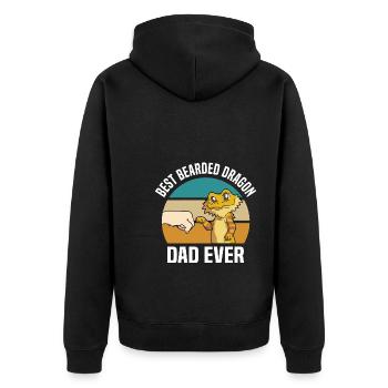 Bartagamen Liebhaber - Unisex Premium Bio Zip Hoodie - Schwarz - Hinten - Nico (187cm)