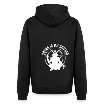 Pentagram | Satanism Satanist Witchcraft Gift - Unisex Premium Organic Zip Hoodie - black - Back - Nico (187cm)