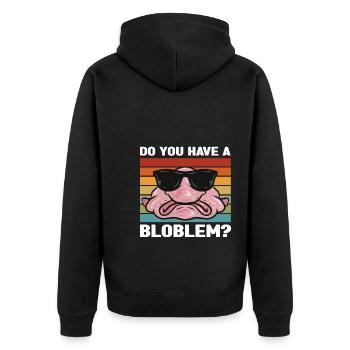 Blobfisch | Fische Aquaristik Blobfische Geschenke - Unisex Premium Bio Zip Hoodie - Schwarz - Hinten - Nico (187cm)