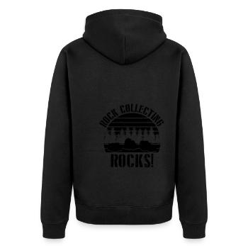 Geologie Steine Sammeln | Edelstein Stein Geschenk - Unisex Premium Bio Zip Hoodie - Schwarz - Hinten - Nico (187cm)