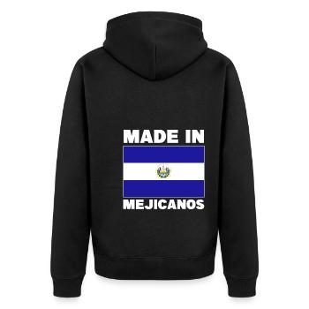 Mejicanos El Salvador - Unisex Premium Bio Zip Hoodie - Schwarz - Hinten - Nico (187cm)