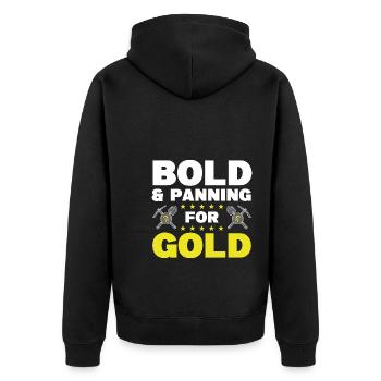Idées cadeaux pour les mines d’or | Mine d’or orpaillée - Veste à capuche bio Premium Unisexe - noir - Dos - Nico (187cm)