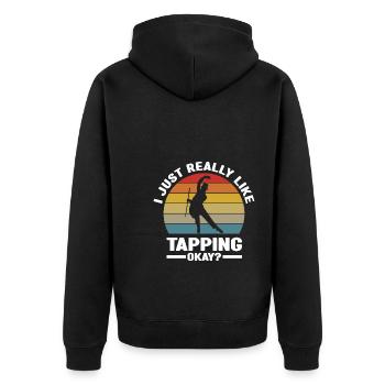 Stepptanz | Stepptänzer Tanzen Tanz Geschenkideen - Unisex Premium Bio Zip Hoodie - Schwarz - Hinten - Nico (187cm)