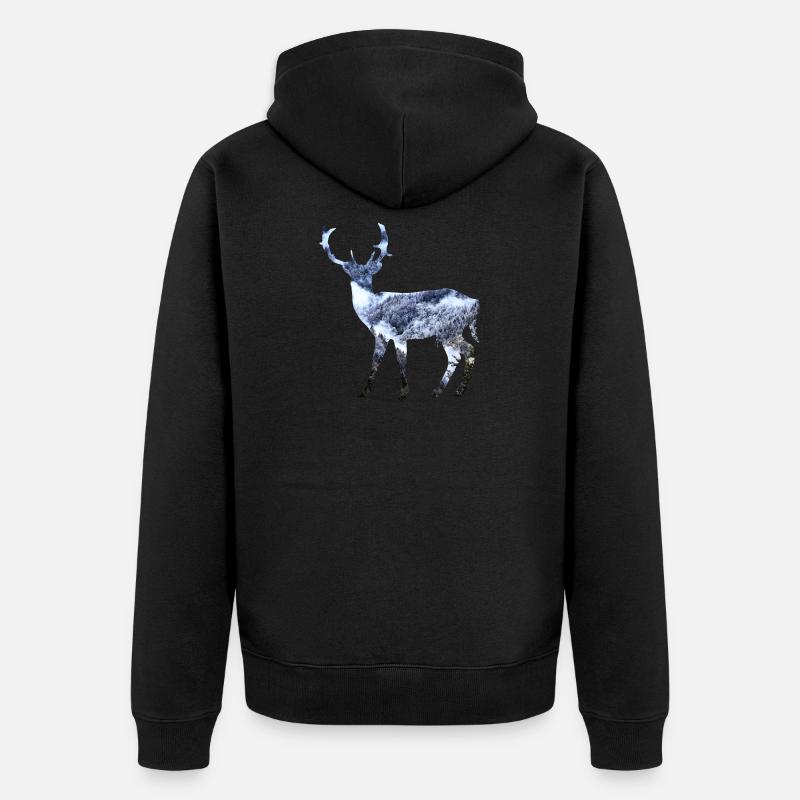 Hirsch mit Wald - Unisex Premium Bio Zip Hoodie - undefined
