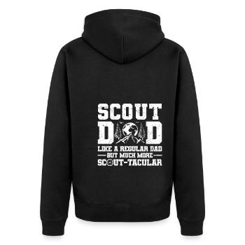 Pfadfinderleiter | Pfadfinder Scouting Geschenk - Unisex Premium Bio Zip Hoodie - Schwarz - Hinten - Nico (187cm)