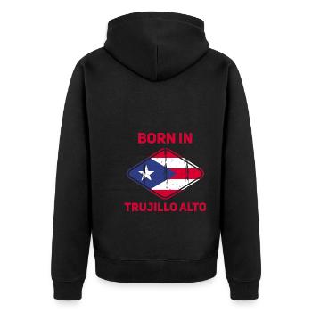 Trujillo Alto Puerto Rico - Unisex Premium Organic Zip Hoodie - black - Back - Nico (187cm)