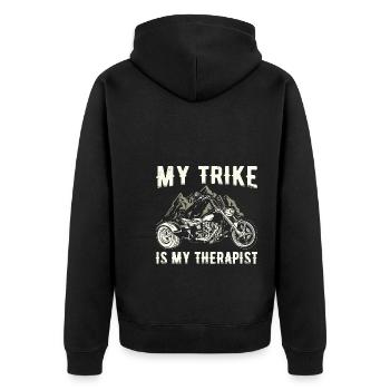 Trike riding | Motorcycle Tricycle Hobby Gift Idea - Unisex Premium Organic Zip Hoodie - black - Back - Nico (187cm)