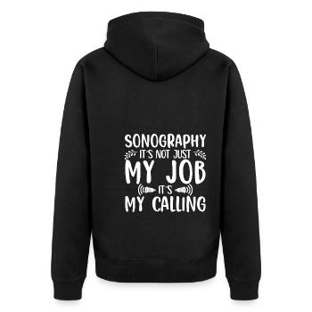 Sonografie Ärzte | Arzt Beruf Sonograf Geschenke - Unisex Premium Bio Zip Hoodie - Schwarz - Hinten - Nico (187cm)