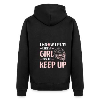 Lacrosse players | Lacrosse Sport Team Gifts - Unisex Premium Organic Zip Hoodie - black - Back - Nico (187cm)