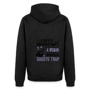 Trapschießen - Unisex Premium Bio Zip Hoodie - Schwarz - Hinten - Nico (187cm)