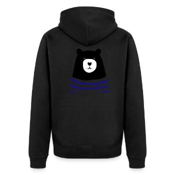 Ours en pull - Veste à capuche bio Premium Unisexe - noir - Dos - Nico (187cm)