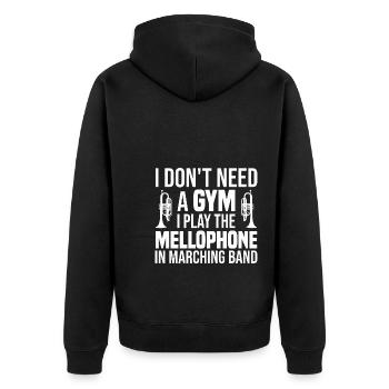 Mellophon Spieler - Unisex Premium Bio Zip Hoodie - Schwarz - Hinten - Nico (187cm)