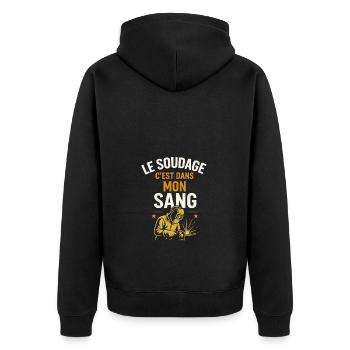 Le soudage c'est dans mon sang - Veste à capuche bio Premium Unisexe - noir - Dos - Nico (187cm)