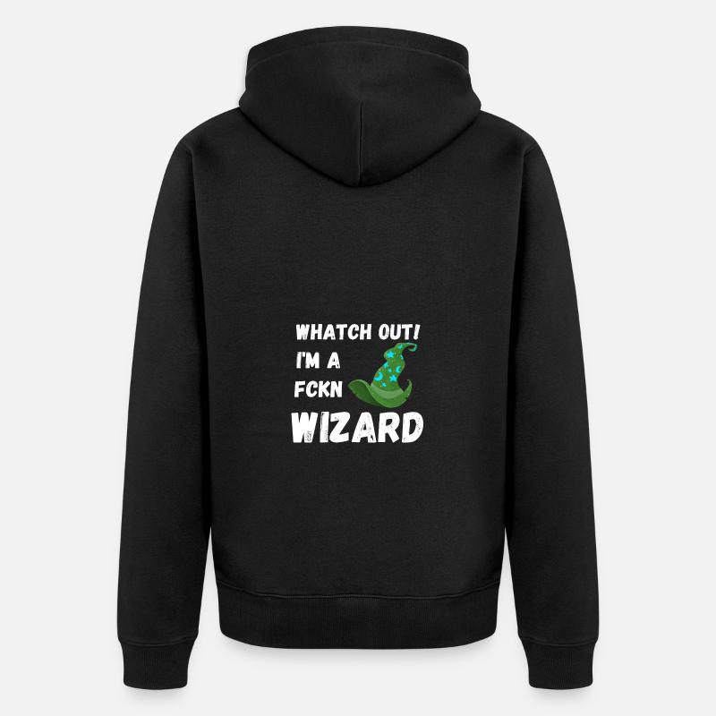 Wizard - Unisex Premium Bio Zip Hoodie - Schwarz
