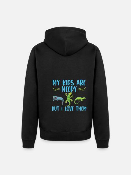 Gecko - Unisex Premium Organic Zip Hoodie - black