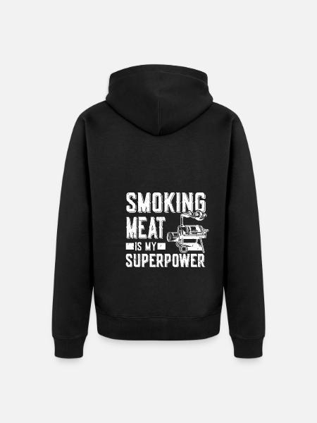 Meat Smoker - Unisex Premium Organic Zip Hoodie - black