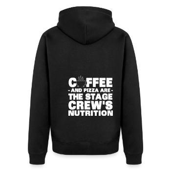 Bühnentechnik Geschenke | Bühnentechniker Stage - Unisex Premium Bio Zip Hoodie - Schwarz - Hinten - Nico (187cm)