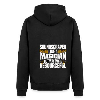 Tontechniker - Unisex Premium Bio Zip Hoodie - Schwarz - Hinten - Nico (187cm)