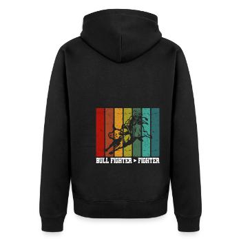 Rodeo Clown | Rodeo Cowboy Western Beruf Geschenke - Unisex Premium Bio Zip Hoodie - Schwarz - Hinten - Nico (187cm)