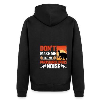 Dinosaurier Geschenke | Dino Kinder Geburtstage - Unisex Premium Bio Zip Hoodie - Schwarz - Hinten - Nico (187cm)