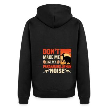 Dinosaurier Geschenke | Dino Kinder Geburtstage - Unisex Premium Bio Zip Hoodie - Schwarz - Hinten - Nico (187cm)