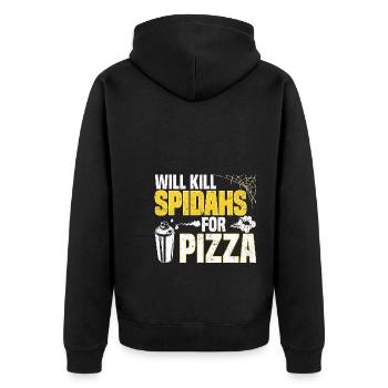 Kammerjäger - Unisex Premium Bio Zip Hoodie - Schwarz - Hinten - Nico (187cm)
