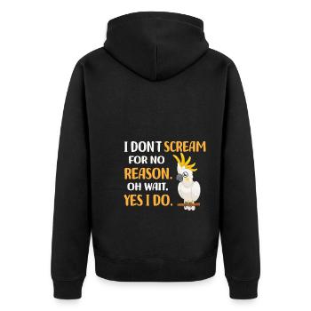 Kakadu lovers | Pet Bird Birds Gifts - Unisex Premium Organic Zip Hoodie - black - Back - Nico (187cm)