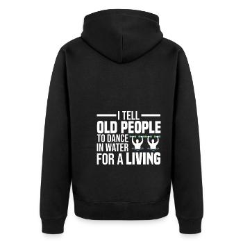 Water Aerobics | Wassergymnastik Lehrer Geschenk - Unisex Premium Bio Zip Hoodie - Schwarz - Hinten - Nico (187cm)