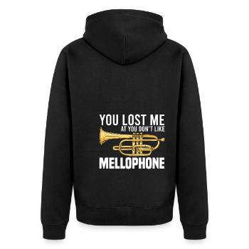 Mellophon Spieler | Musik Marschmusik Geschenkidee - Unisex Premium Bio Zip Hoodie - Schwarz - Hinten - Nico (187cm)