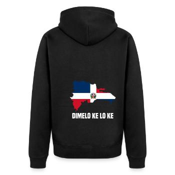 Dominikanische Republik - Unisex Premium Bio Zip Hoodie - Schwarz - Hinten - Nico (187cm)