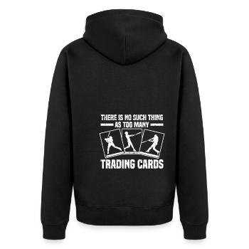 Trading karten - Unisex Premium Bio Zip Hoodie - Schwarz - Hinten - Nico (187cm)