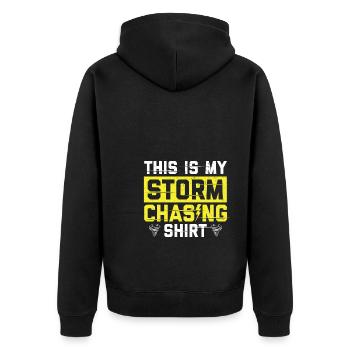 Sturm Spotter | Sturmjäger Sturmwarnungen Geschenk - Unisex Premium Bio Zip Hoodie - Schwarz - Hinten - Nico (187cm)